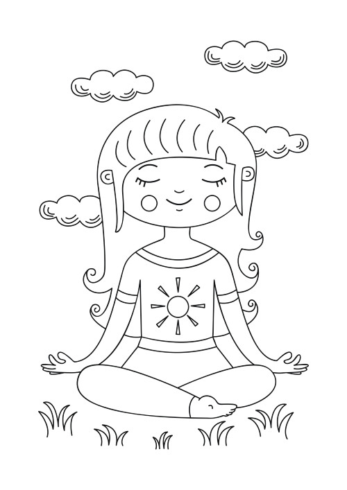 coloring-girl-meditating