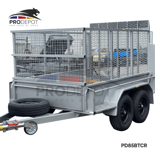 8×5 Premium Cage Trailer Full Ramp at back