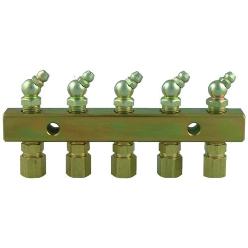 Grease Nipple Header Block – 2 Point With Fittings